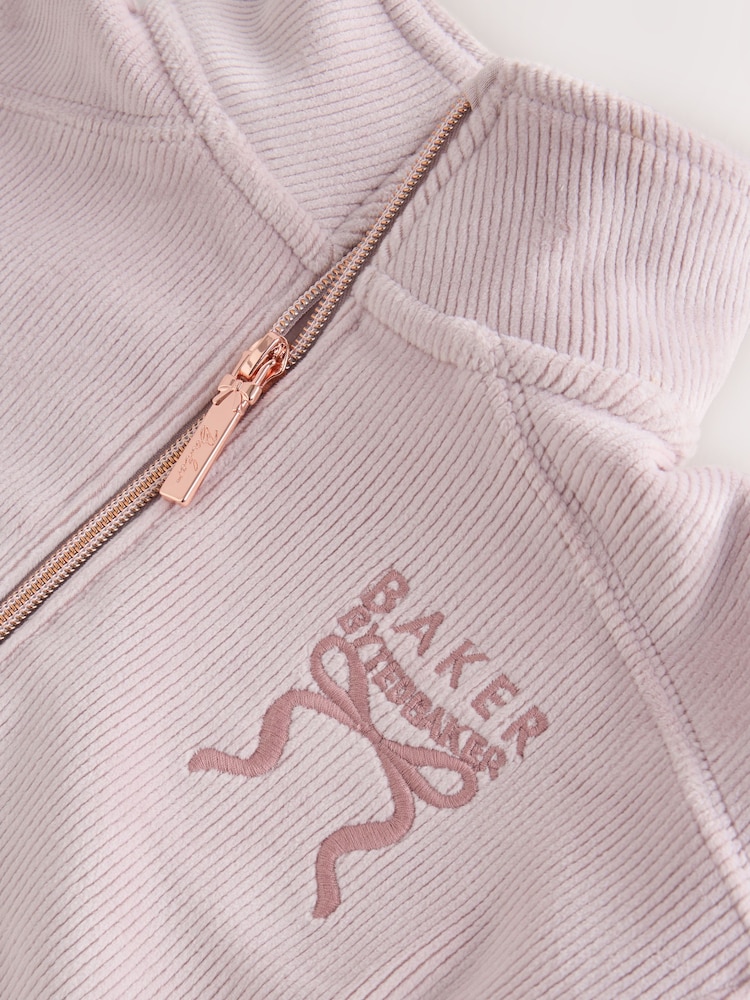 Сирень күлгін - Baker by Ted Baker Velour Rib Funnel Zip Through & Joggers Set 2 Piece - 5суретінің 5 суреті