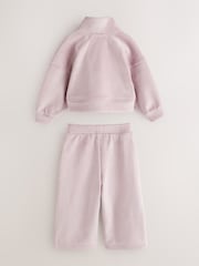 Baker by Ted Baker Lilac Purple Velour Rib Funnel Zip Through & Joggers Set 2 Piece - Image 7 of 10