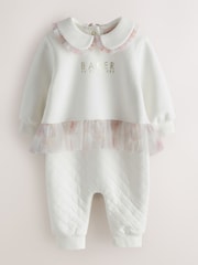 Baker by Ted Baker Quilted Peplum Mesh Romper - Imagen 1 de 6