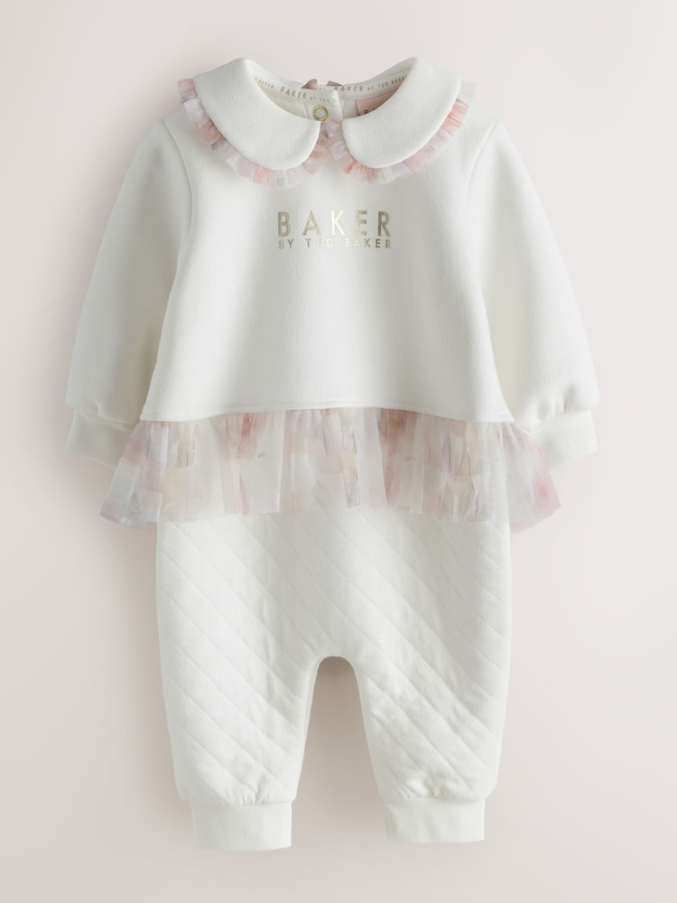 Baker by Ted Baker Quilted Peplum Mesh Romper - Imagen 1 de 6 Baker by Ted Baker Quilted Peplum Mesh Romper - Imagen 1 de 6