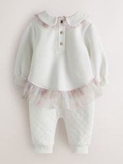 Baker by Ted Baker Quilted Peplum Mesh Romper - Imagen 2 de 6