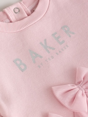 Վարդագույն - Baker by Ted Baker Bow Mesh Godet Sweat Dress - Պատկեր 3 4-ից