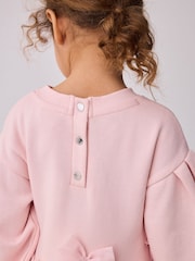 Baker by Ted Baker Pink Bow Mesh Godet Sweat Dress - Image 5 of 10