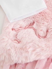 Baker by Ted Baker 3 Piece Fur Gilet T-Shirt & Printed Leggings Set - Imagen 10 de 10