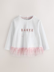 Baker by Ted Baker 3 Piece Fur Gilet T-Shirt & Printed Leggings Set - Imagen 3 de 10