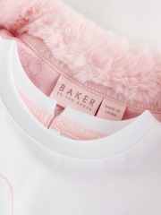 Baker by Ted Baker 3 Piece Fur Gilet T-Shirt & Printed Leggings Set - Imagen 9 de 10