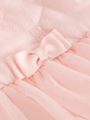 Baker by Ted Baker Blush Pink B Jacquard Quilted Mesh Peplum Pramsuit - Image 3 of 7