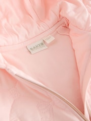 Baker by Ted Baker Blush Pink B Jacquard Quilted Mesh Peplum Pramsuit - Image 5 of 7