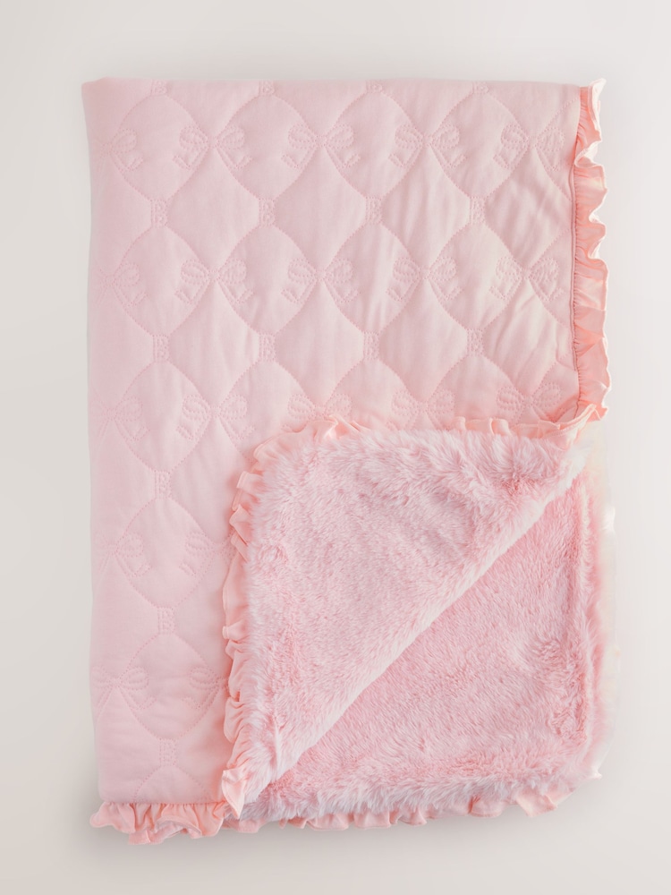 Baker by Ted Baker Pink Quilted Fur Lined Blanket - Image 1 of 3