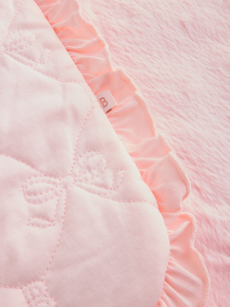 Baker by Ted Baker Pink Quilted Fur Lined Blanket - Image 2 of 3