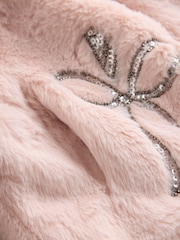 Baker by Ted Baker Pink Bow Sequin Embellished Faux Fur Coat - Image 7 of 11