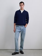 Scalpers Blue New Moller Tricot Polo Shirt - Image 1 of 5