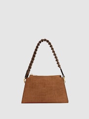 Reiss Tan Avery Embossed Suede and Leather Top-Handle Bag - Image 2 of 7