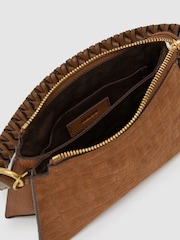 Reiss Tan Avery Embossed Suede and Leather Top-Handle Bag - Image 5 of 7