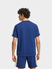 adidas Blue Seasonal Essentials Colorblock T-Shirt - Image 2 of 6
