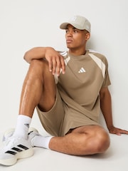 adidas Beige Seasonal Essentials Colorblock T-Shirt - Image 2 of 5