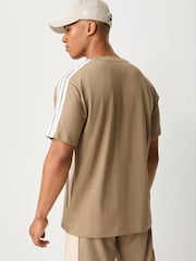 adidas Beige Seasonal Essentials Colorblock T-Shirt - Image 3 of 5