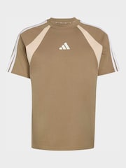 adidas Beige Seasonal Essentials Colorblock T-Shirt - Image 5 of 5