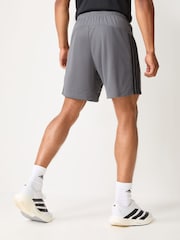 adidas Grey Workout Essentials Base 3-Stripes Pique Short 7Inch - Image 3 of 5