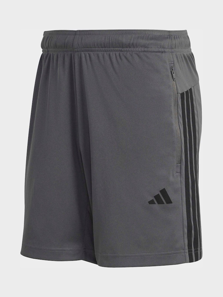 adidas Grey Workout Essentials Base 3-Stripes Pique Short 7Inch - Image 5 of 5
