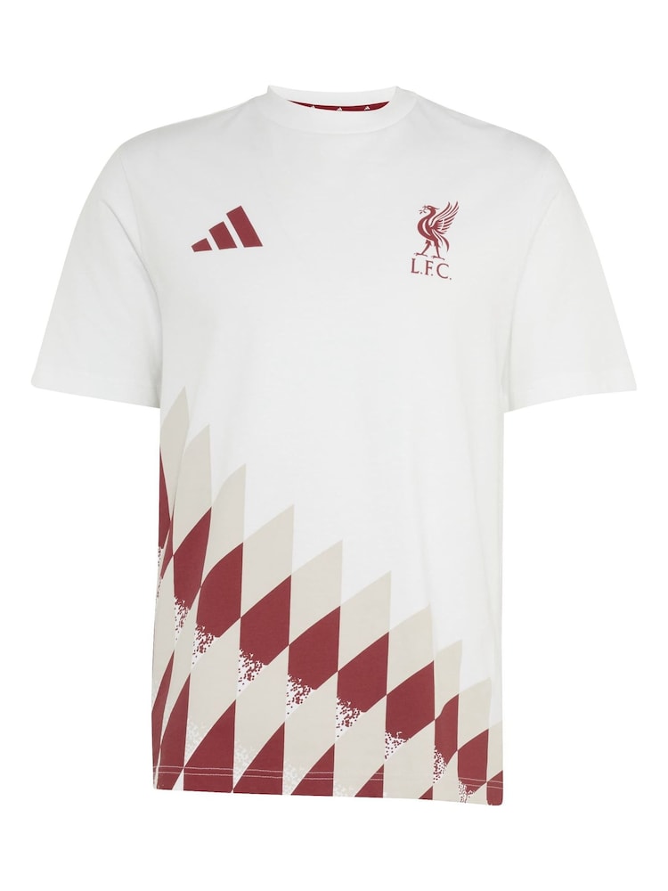 adidas White Liverpool Fc Stadium Graphic T-Shirt - Image 6 of 6