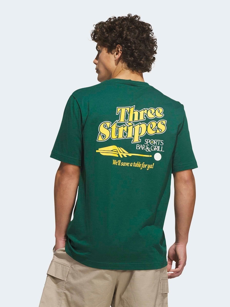 adidas Green Sports Bar Pool Graphic T-Shirt - Image 2 of 6