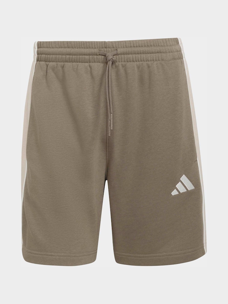 adidas Beige Seasonal Essentials Colorblock Fleece Shorts - Image 3 of 3