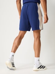 adidas Blue Seasonal Essentials Colorblock Fleece Shorts - Image 3 of 5