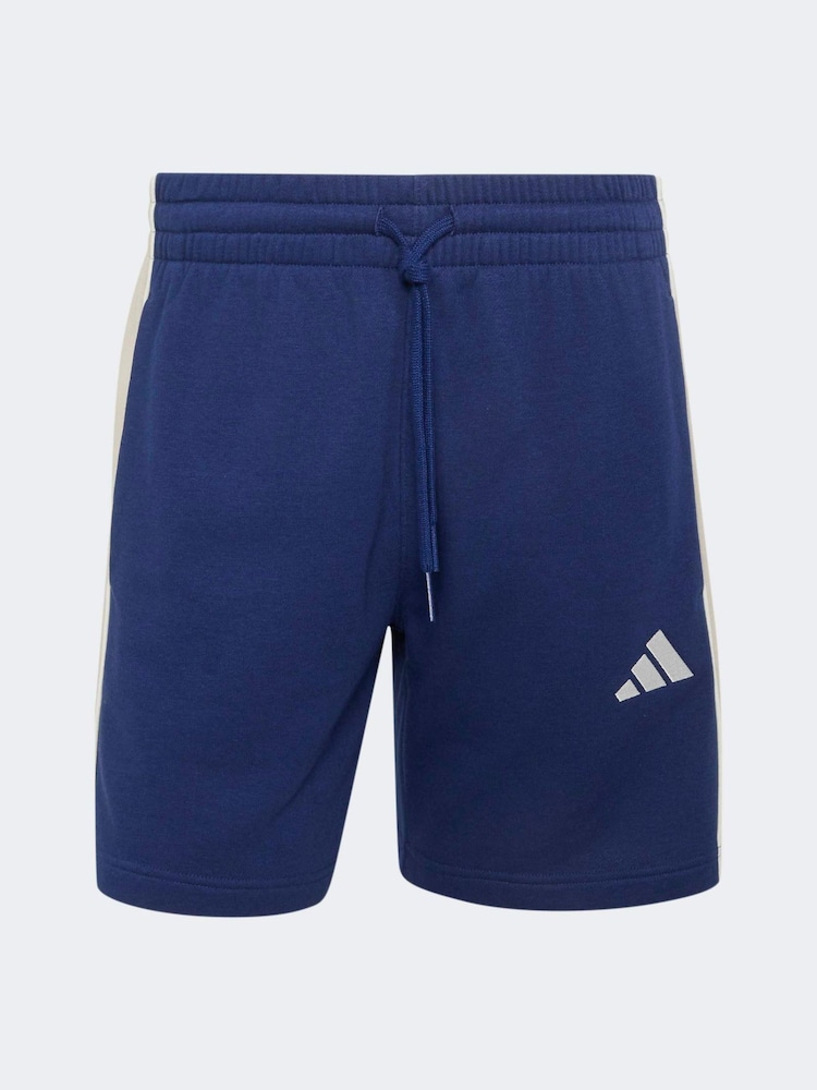 adidas Blue Seasonal Essentials Colorblock Fleece Shorts - Image 5 of 5