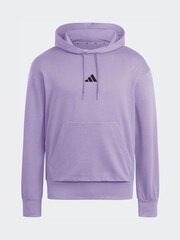 adidas Purple Essentials Feelcozy Fleece Hoodie - Image 1 of 2
