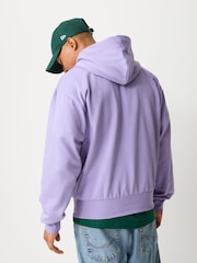 adidas Purple Essentials Feelcozy Fleece Hoodie - Image 3 of 6