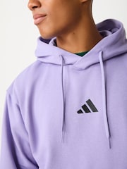 adidas Purple Essentials Feelcozy Fleece Hoodie - Image 4 of 6