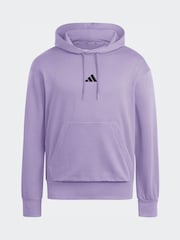adidas Purple Essentials Feelcozy Fleece Hoodie - Image 5 of 6