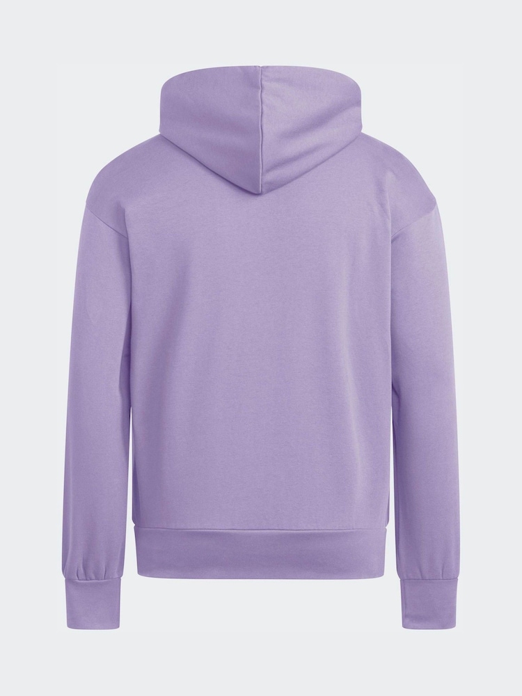 adidas Purple Essentials Feelcozy Fleece Hoodie - Image 6 of 6 adidas Purple Essentials Feelcozy Fleece Hoodie - Image 6 of 6