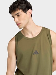 Žalia - adidas Essentials mažo logotipo marškinėliai be rankovių - 4 paveikslėlis iš 6