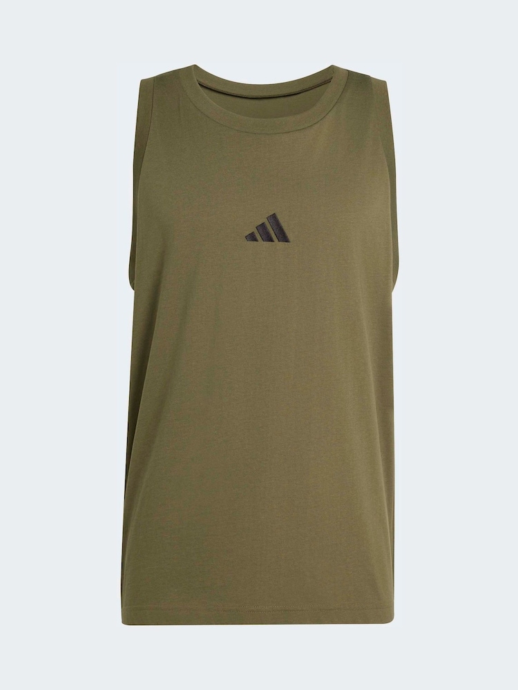 Žalia - adidas Essentials mažo logotipo marškinėliai be rankovių - 6 paveikslėlis iš 6