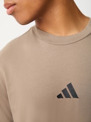 adidas Khaki Essentials Small Logo Single Jersey T-Shirt - Image 4 of 5
