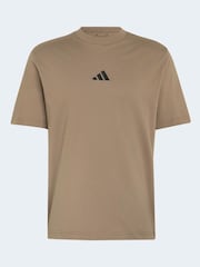 adidas Khaki Essentials Small Logo Single Jersey T-Shirt - Image 5 of 5