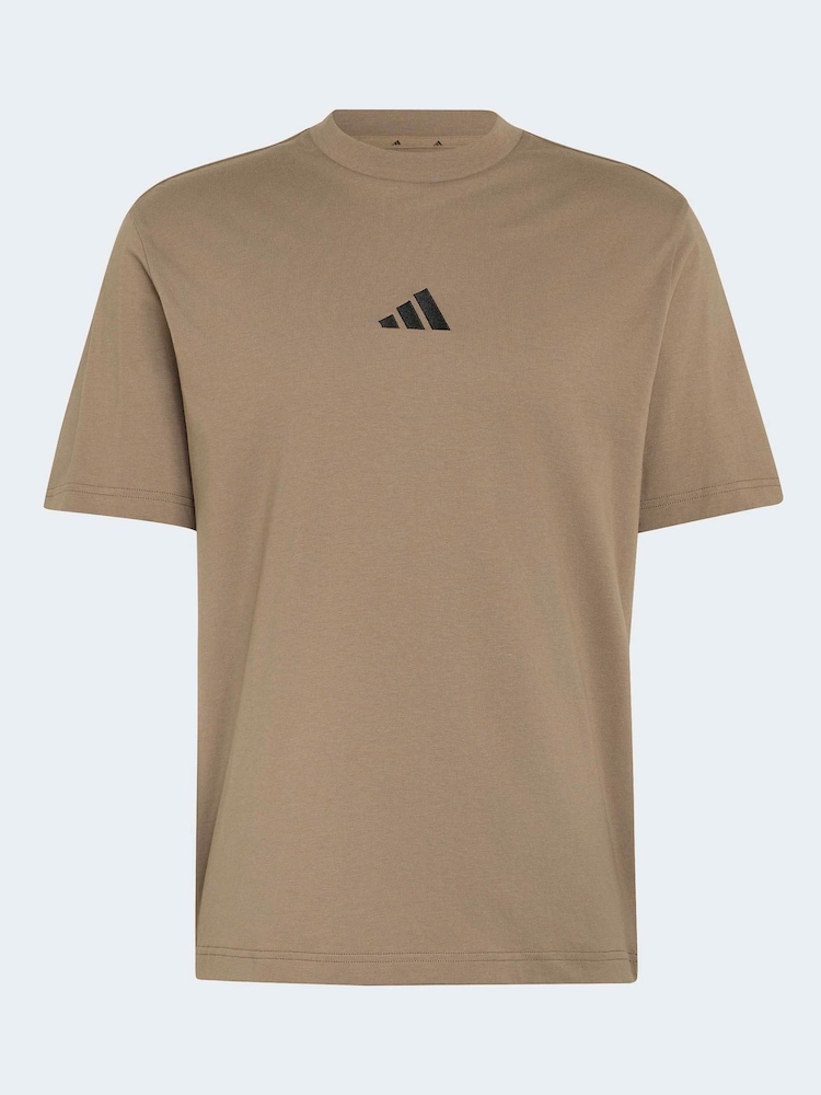 adidas Khaki Essentials Small Logo Single Jersey T-Shirt - Image 5 of 5 adidas Khaki Essentials Small Logo Single Jersey T-Shirt - Image 5 of 5