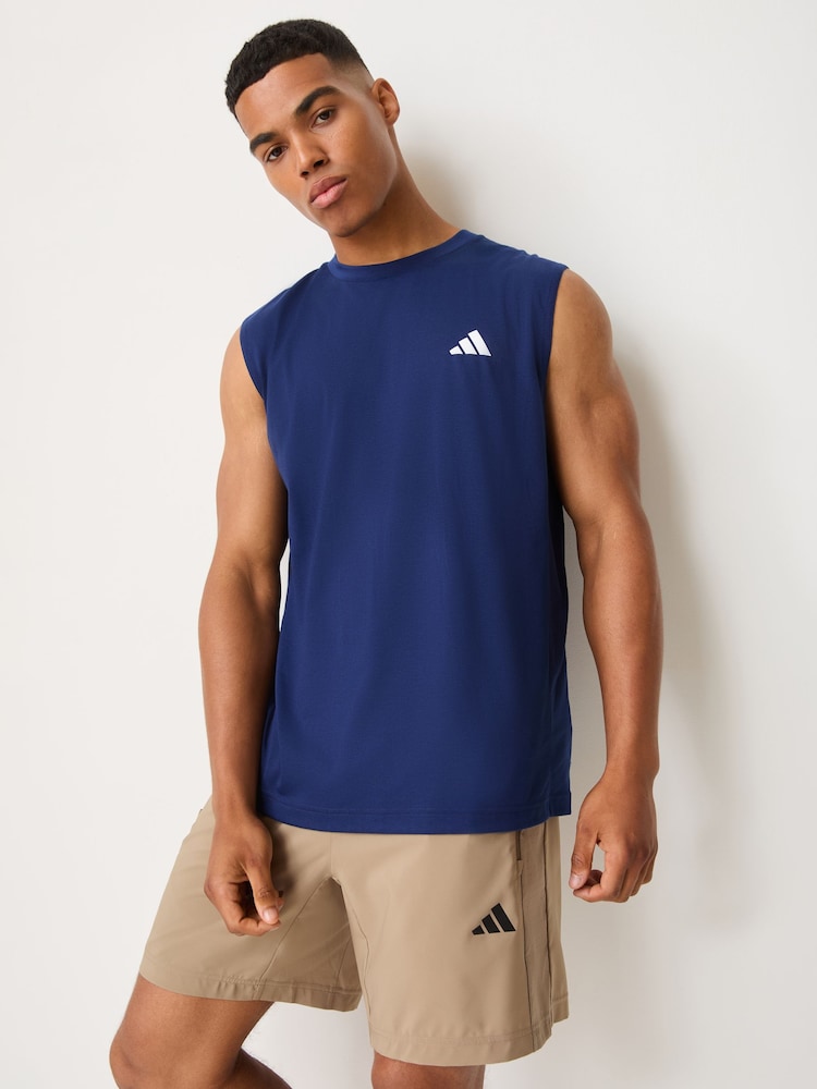 adidas Blue Short Sleeve Training Vest - Image 1 of 5