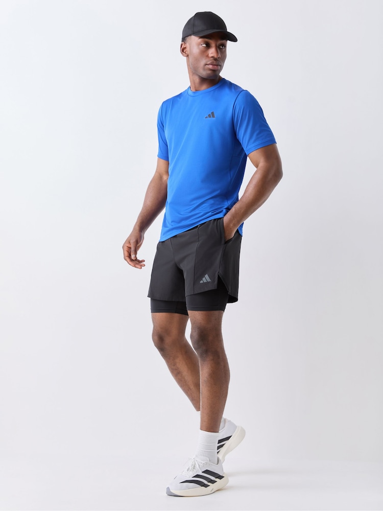 adidas Dark Blue Workout Essentials Base T-Shirt - Image 2 of 5