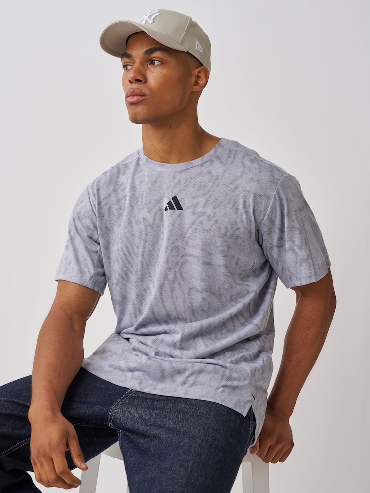 adidas Grey D4T Primelift Aop T-Shirt - Image 1 of 5 adidas Grey D4T Primelift Aop T-Shirt - Image 1 of 5