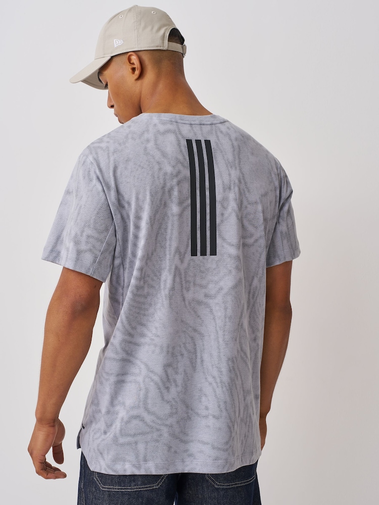 adidas Grey D4T Primelift Aop T-Shirt - Image 2 of 5 adidas Grey D4T Primelift Aop T-Shirt - Image 2 of 5