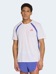 adidas White Adizero Archive Running T-Shirt - Image 1 of 8