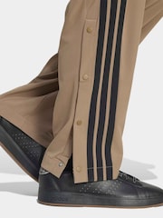 adidas Beige 3-Stripes Woven Snap Joggers - Image 5 of 6