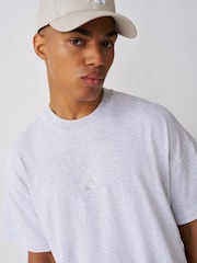adidas Grey Adidas Kit 3-Stripes Loose T-Shirt - Image 4 of 5