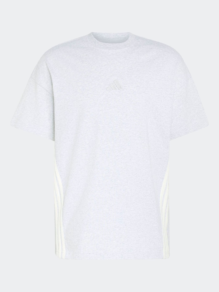 adidas Grey Adidas Kit 3-Stripes Loose T-Shirt - Image 5 of 5 adidas Grey Adidas Kit 3-Stripes Loose T-Shirt - Image 5 of 5