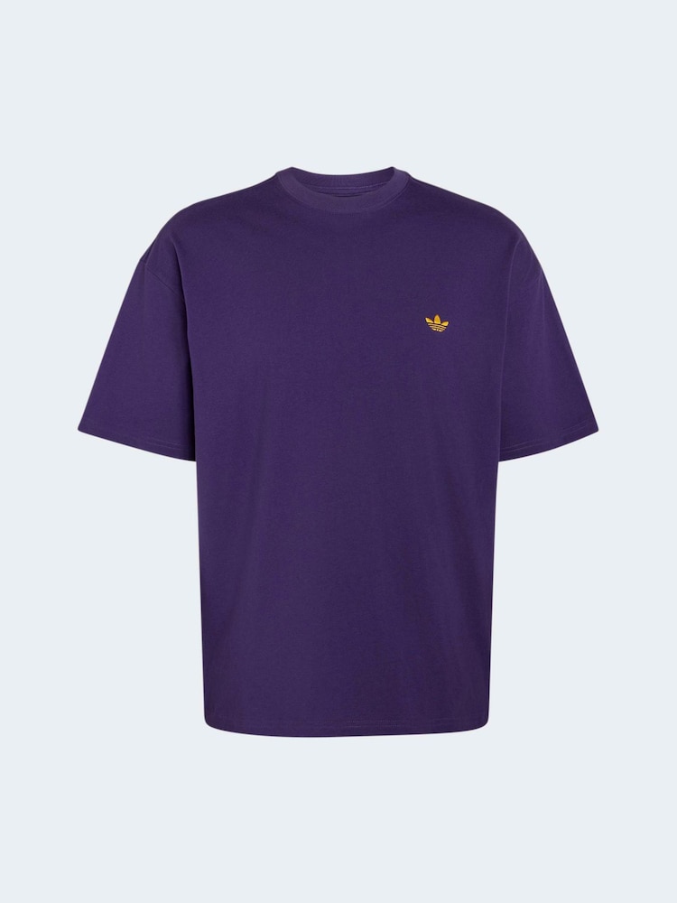 adidas Originals Purple Trefoil Essentials Loose T-Shirt - Image 5 of 5 adidas Originals Purple Trefoil Essentials Loose T-Shirt - Image 5 of 5