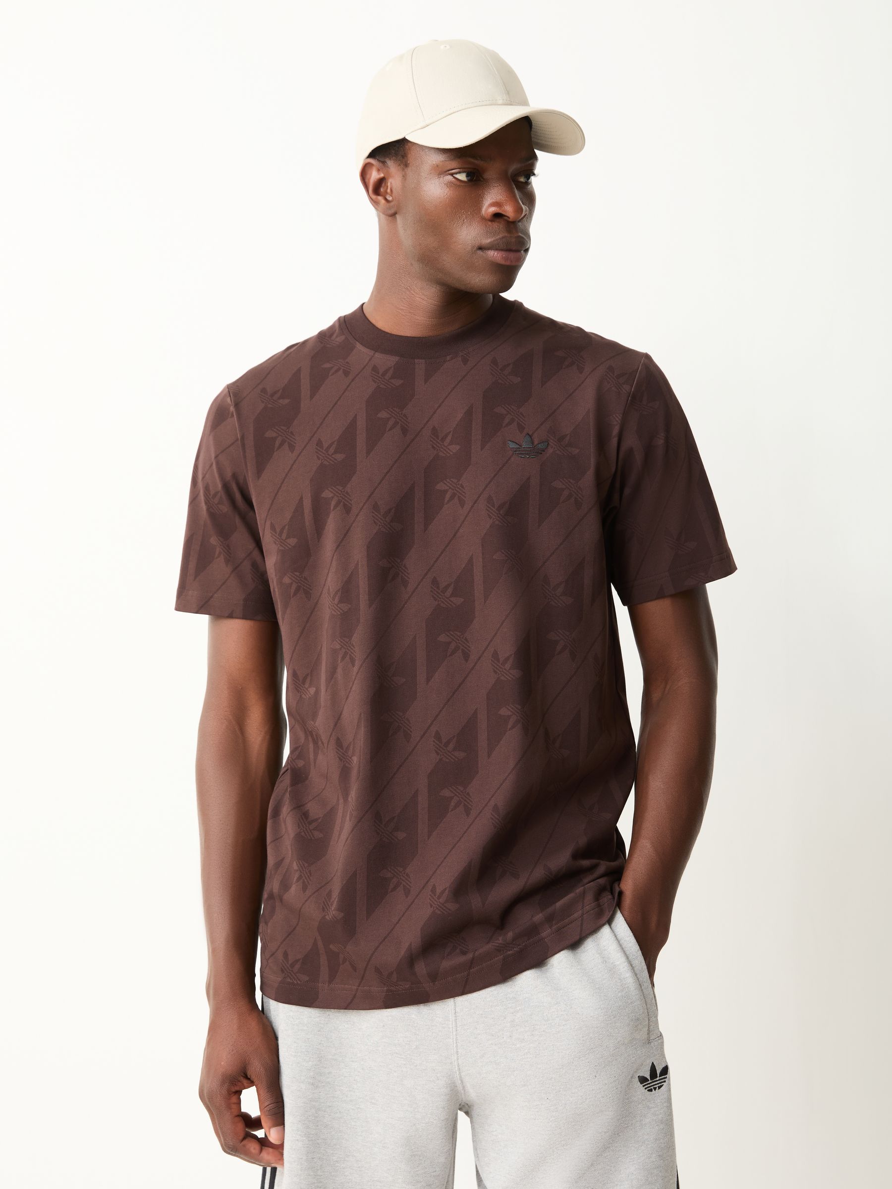 Buy adidas Originals Brown Monagram AOP T-Shirt from Next USA