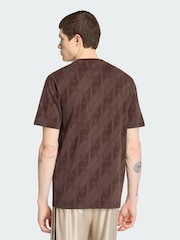 adidas Originals Brown Monagram Aop T-Shirt - Image 2 of 5